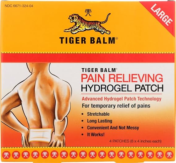 Tiger Balm Pain Relieving Patch Large 4 Each (Pack of 12)