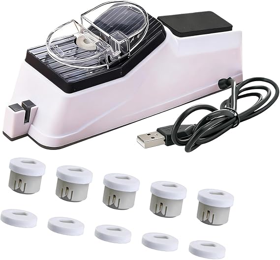 Automatic Sharpener USB Electric Double Sided Scissors Sharpening Machine with Replacement Grinding Polishing Tool Automatic Sharpening Machine