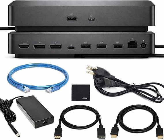Dell Pro Smart Dock WD25 Bundle with 6 USB Ports, up to 100W Power delivery Includes Display Port Cable + ZoomSpeed HDMI Cable + Ethernet Cable + Cleaning Cloth, Supports Up to 4 WQHD 60Hz Displays