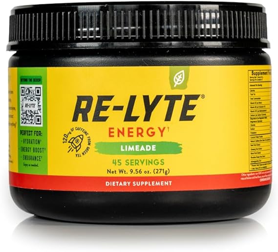 REDMOND Re-Lyte Energy Electrolyte Mix, Limeade, 8.9oz Jar