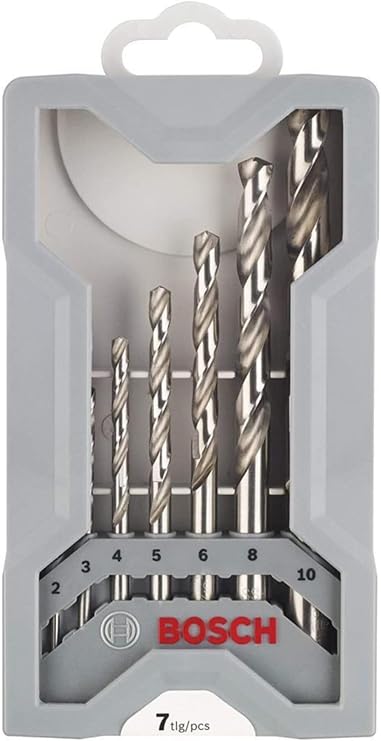 Bosch Professional 7 piece Mini X-Line metal drill bit set (metal, HSS-G, ground, drill accessory) gray
