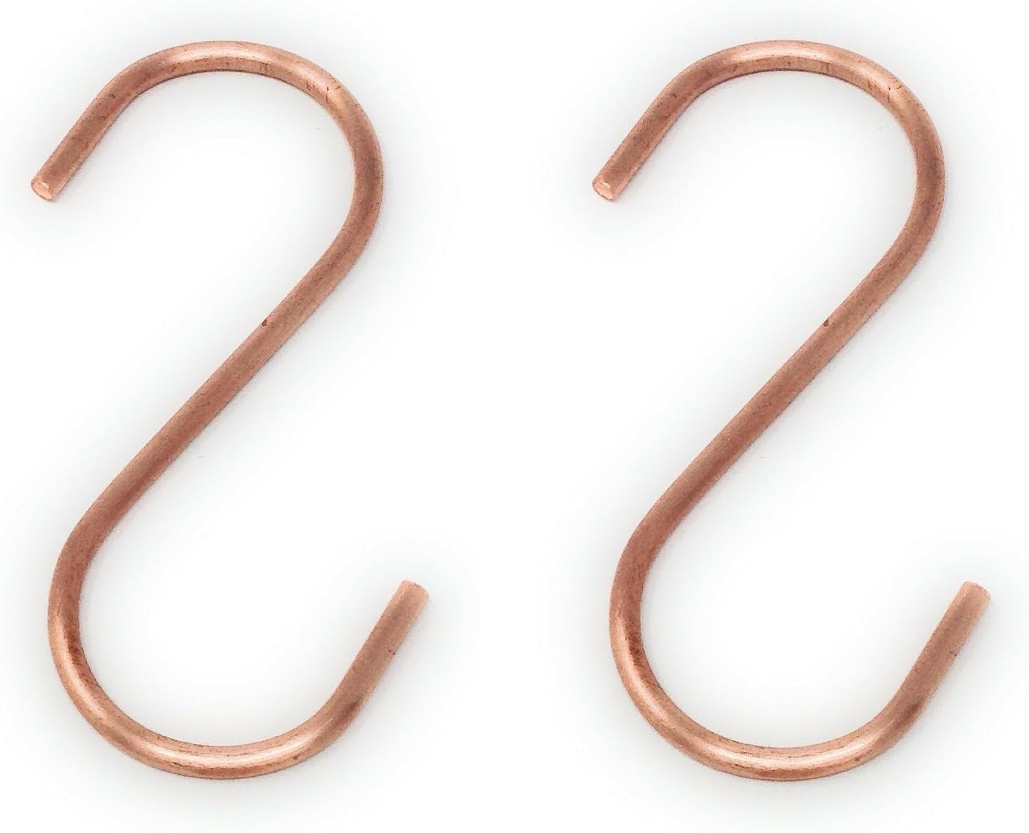 Copper S Hooks Made from Heavy Duty Solid Copper for Hanging Kitchen Pots & Pans, Bird Feeders, Plants