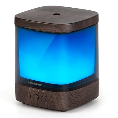 InnoGear Diffusers for Essential Oils, 300ml Oil Diffuser Aromatherapy Diffusers Aroma Ultrasonic Cool Mist Humidifier 4 Timers Color Changing Lights Auto-Off, Dark