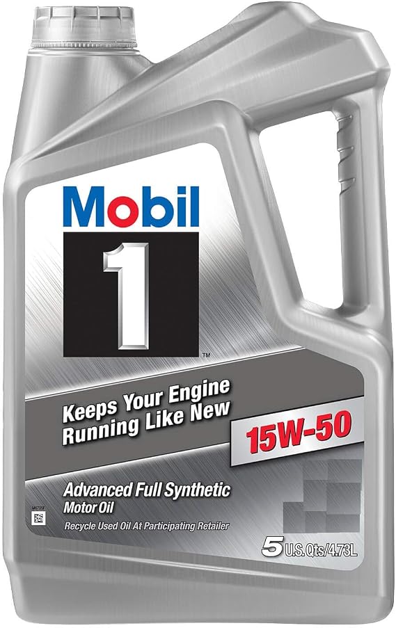 Mobil 1 15W-50 Advanced Full Synthetic Motor Oil, 5 qts