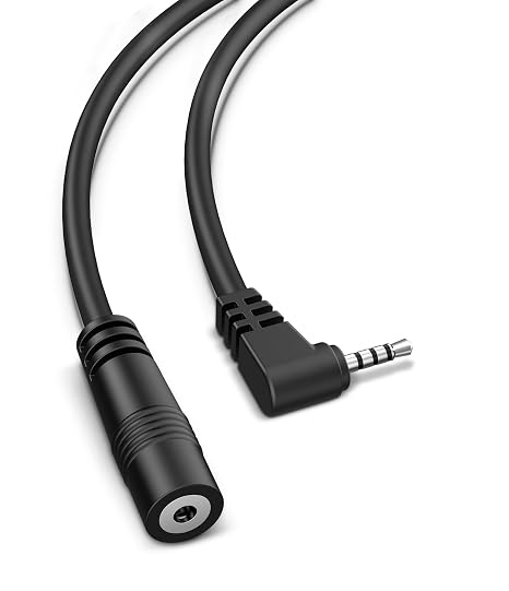 Dash Cam Reverse Camera Extension Cable, (9Ft) 90 Degree 2.5mm 4 Pole Male to Female Mirror Camera Rear View Extension Cord, BackupCamera Extension Adapter Wire, Fit 4Pin and 5Pin Rear Cam