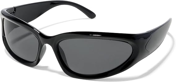 ShadyVEU Y2K Wrap Around Futuristic Swift Slim Fashion Oval Sports Shades UV400 Sun Glasses
