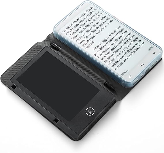 E Book Reader with Handwriting Tablet, 5-inch E Reader for Android 5.1 with 1+8G Memory, Built in Camera & Speakers, Protective Cover, for Writing Reading Meeting Study