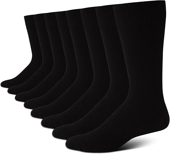 Calvin Klein Mens 8 Pack Soft Cotton Cushioned Crew Dress Socks
