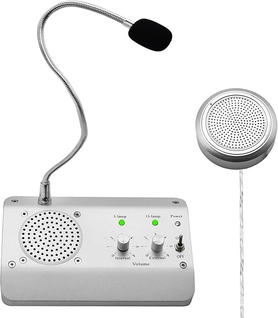 Window Microphone Intercom Speaker, Dual Way Window Intercom System