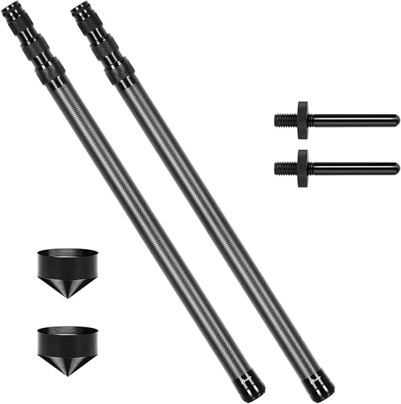 Telescopic Tarp Poles, Canopy Adjustable Carbon Fiber Poles Set of 2, Portable & Lightweight Tent Tarps for Awning, Camping, Hiking 67"