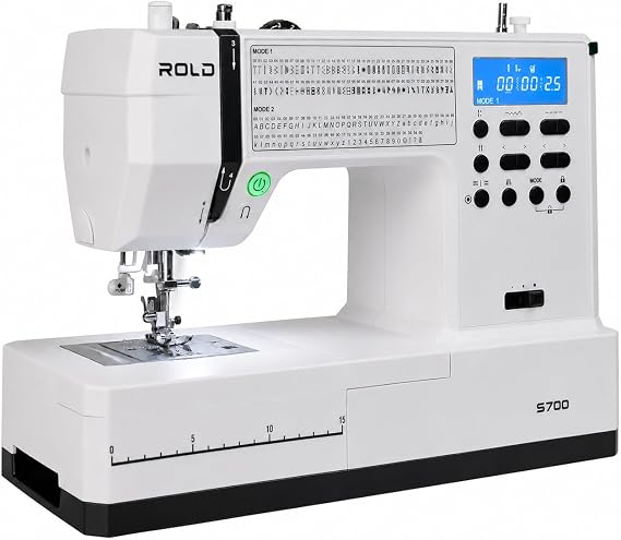 ROLD S700 Computer Sewing Machine - 146 Stitches Automatic Buttonhole LED Lighting & Start/Stop Button Sewing Without Pedal Horizontal Gripper & Sturdy Metal Frame