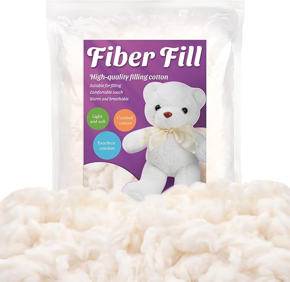 Kogyxe 2.12oz Polyfill Stuffing High Resilience Pillow Stuffing | Combed Cotton Filling, Stuffing for Stuffed Animals, Cotton Stuffing for Crafts Premium Pillow Cushions Small Stuffed Crochet