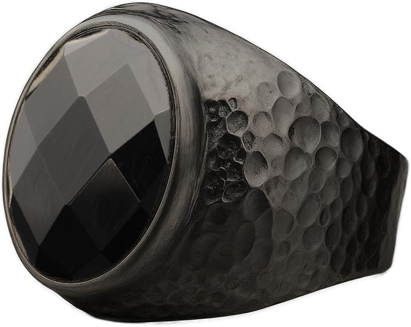 Natural Amazonite Crystal Ring Men's Hammered Black Oxidized 925 Sterling Silver Oval Solitaire Gemstone Dainty Perseverance Crystal Virgo Wealth Statement Ring Handmade Turkish Fine Jewelry