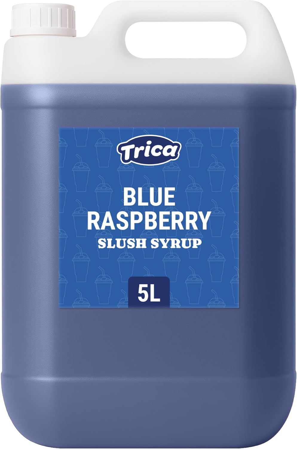 TRICA Blue Raspberry Slush Syrup 5L - Concentrated Blue Raspberry Flavour Snow Cone Syrup for Slush Machines, 6:1 Dilution Ratio, 5 Litres
