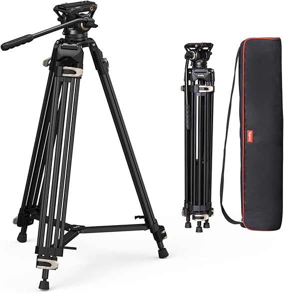SmallRig 73.2"/ 186cm Heavy Duty Video Tripod with Fluid Head AD-01