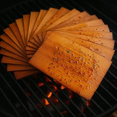 24 Pk Premium Cedar Planks for Grilling Salmon, Alaskan Western Red Cedar Meat Fish and Veggies. Adding Extra Smoke and Flavor, Soaking Fast, Cedar Grilling Planks 11.8x 5.5