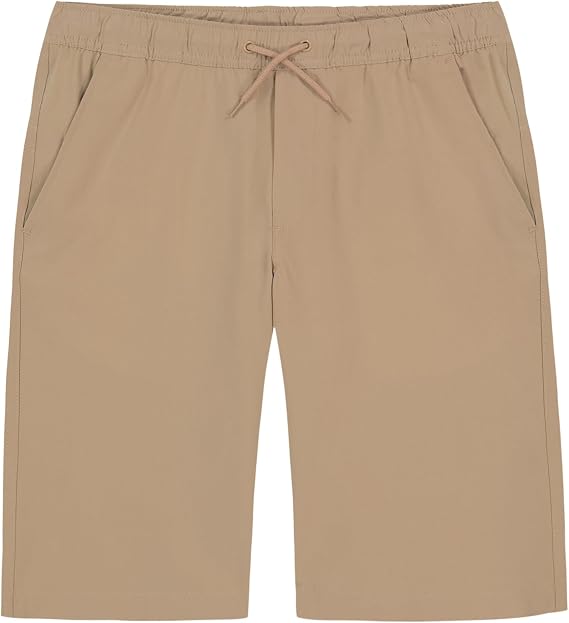 Nautica Boys' School Uniform Performance Khaki Shorts, Moisture Wicking