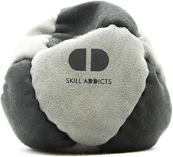 Starter Footbag - Hacky Sack for Tricks & Beginners | Soft 8-panel sand filled hacky sack for easy stalls and kicks. Includes SkillAddicts foot bag app to learn tricks
