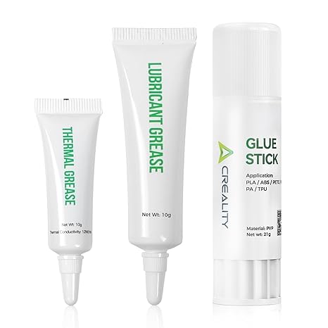Creality 3D Printer Accessories Pack, 3D Printer Glue Stick&Thermal Grease&Lubricant Grease, Improve Printing Quality, Extend Service Life of Accessories