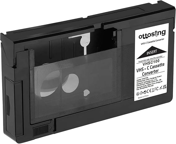 VHS-C Tape Cassette Adapter for Video Camera Electric VHS VHS-C to VHS – Ideal for VCR players, video cassette players, and VHS to digital conversion