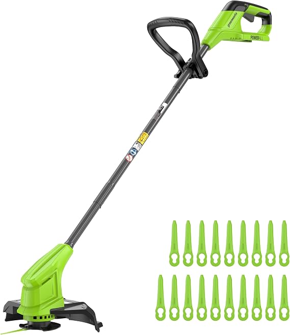 Greenworks 24V 10 in Cordless String Trimmer, 20 Blades, Tool Only