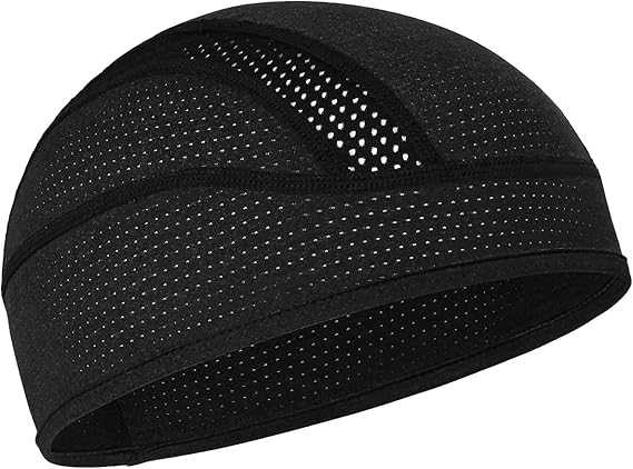 MELASA Cycling Skull Cap Under Helmet Liner, Cooling Mesh, Sweat Beanie