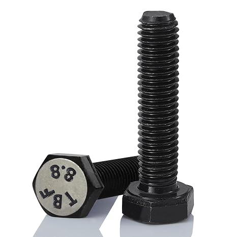 M12-1.75 x 130mm 3Pcs Hex Bolts, Hexagon Head Screw, 8.8 Grade Alloy Steel, Black Oxide Finish, Metric Full Machine Thread