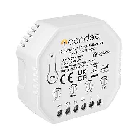Dual Circuit Zigbee Smart Dimmer Switch Module -LED & Halogen | No Neutral Required | Compatible with Home Assistant, zigbee2mqtt & other zigbee hubs