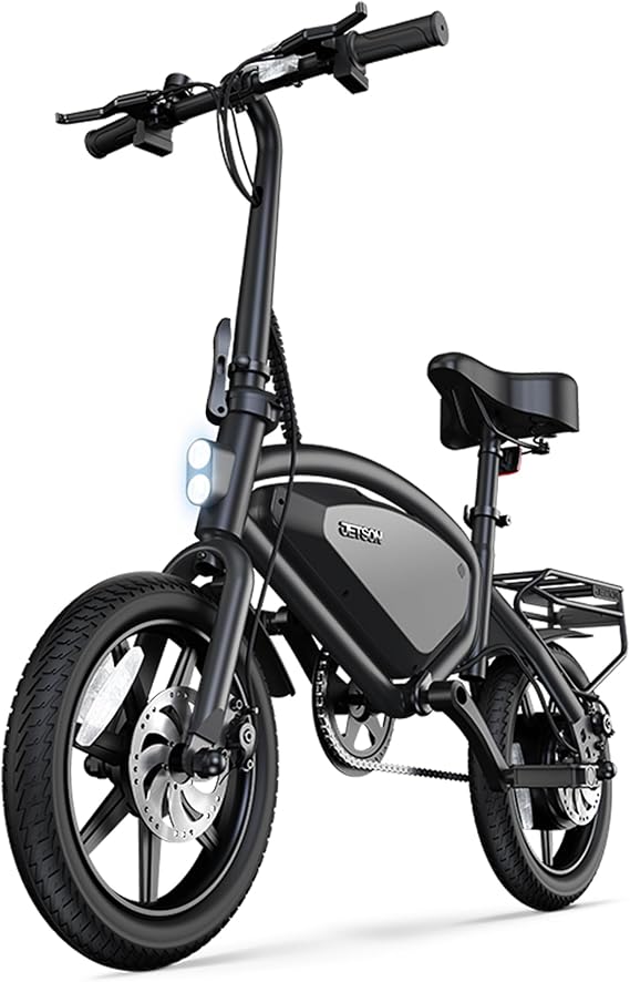 Jetson Axle X Portable Folding Electric Bike with Pneumatic 12" Tires, Black