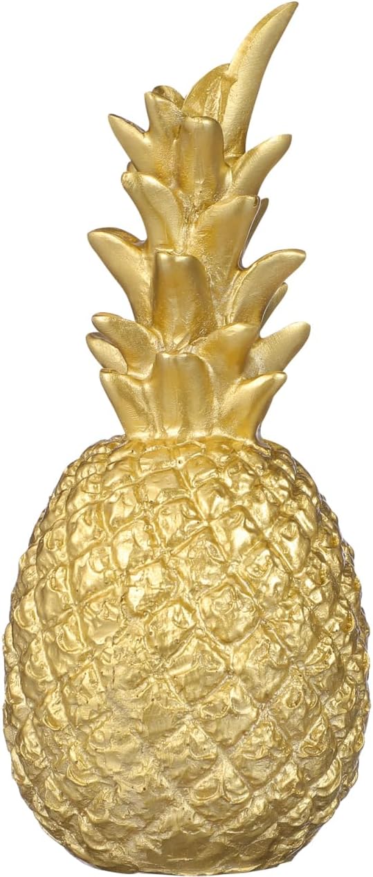 Hemoton Gold Pineapple Ornament Resin Sculpture 5.70 Inch Small Decorative Pineapple for Home Desktop Wedding Party Rustic Farmhouse Decor