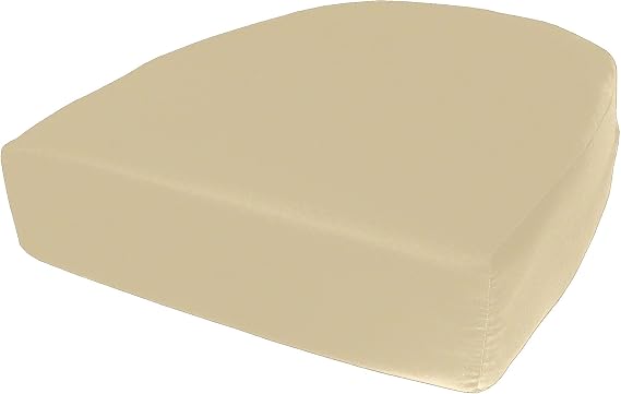 Cushion Source Rounded Back Seat Cushion, 19.5" x 20" x 5" deep Indoor and Outdoor Durable seat Cushion Made with Fade Resistant Sunbrella Fabric, Hidden Zipper, Sunbrella Antique Beige