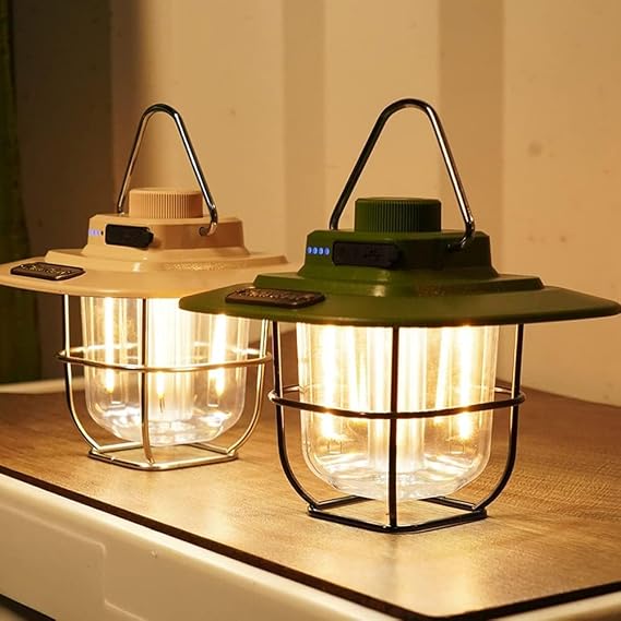 Kamp Lambası Feneri Vintage LED Kamp Feneri Suya Dayanıklı 5.000 mAh Açık Yürüyüş için Kamp Işık Lambası Elektrik Kesintisi Acil Ev Arka Bahçe Verandası Balkon Teras [Enerji Sınıfı A++]