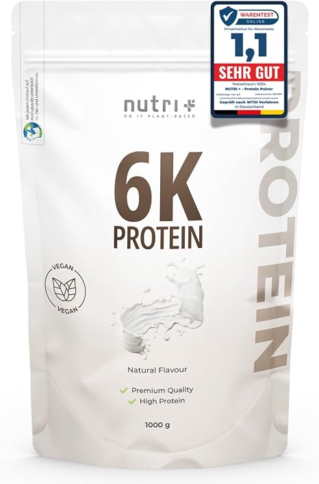 Protein Powder Neutral 1 kg (Test Winner Protein Powder 2020) - 85% Protein - Nutri-Plus Shape & Shake Powder without Sweetener & Lactose - Also Ideal for Baking - 1000g Natural Flavour
