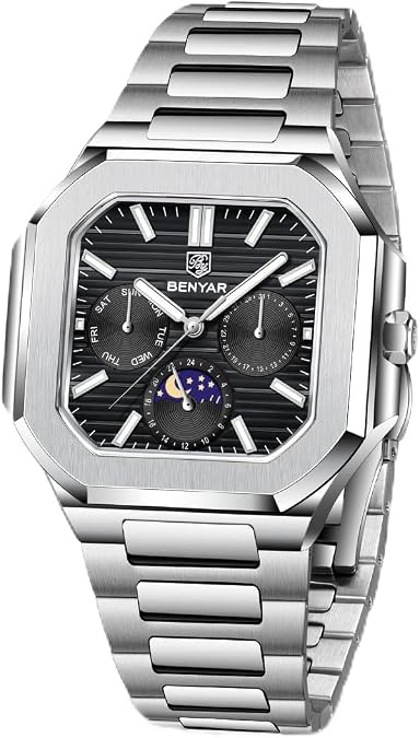 BENYAR Luxury Men's Quartz Watch Multifunctional Chronograph | Full Stainless Steel Waterproof Luminous Business men's watch BY-5221
