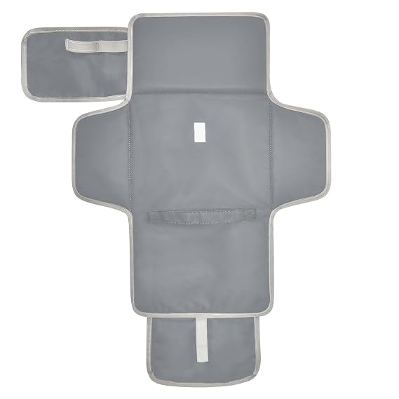 Portable Diaper Changing Pad Travel Baby Changing Mat Waterproof Diaper Changing Mat Foldable Lightweight Baby Changer with Built-in Pillow Dark Grey