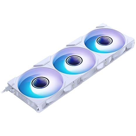 Phanteks M25-120 Gen2 Reversed Blade Triple Pack, 3X 120mm ARGB High Performance Cooling Fans, Daisy-Chain Unified Fan Frame, Infinity Mirror hub, Single Cable Connection, White