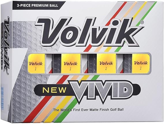 Volvik New Vivid Golf Balls: Matte Yellow, Dozen