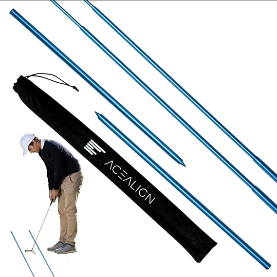 2-Pack Golf Alignment Sticks Durable Golf Training Sticks & Alignment Rods for Swing Training, Telescopic Golf Aiming Stick for Setup & Posture, Golf Alignment Tool for All Skill Levels.