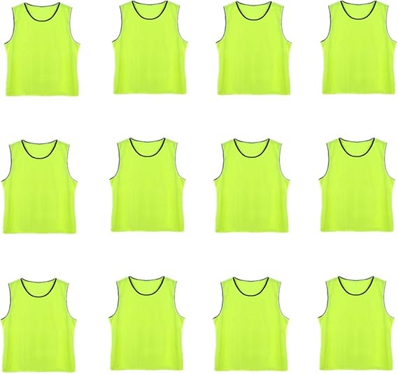 DreamHigh DH Soccer Sports Team Practice Pinnies Training Mesh Vests Youth -12 pcs Pack