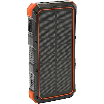Solar Power Bank Charger 3 USB Fast Charging Portable ABS Solar Charger Dustproof for Camping (ORANGE)