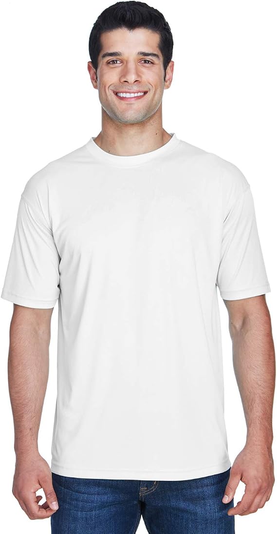 UltraClub Mens Cool & Dry Sport Performance Interlock Tee (8420) White 3XL