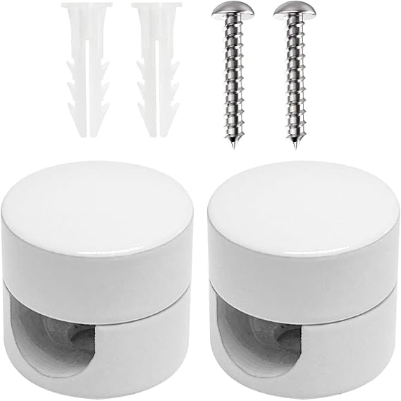 2 Pcs Hook for Chandelier Ceiling Lights, White Cable Decentralizer with Wall Plugs and Screws, Ceiling Lamp Hook for Fabric Electrical Cord Cable Hanging Pendant Lighting Fixtures