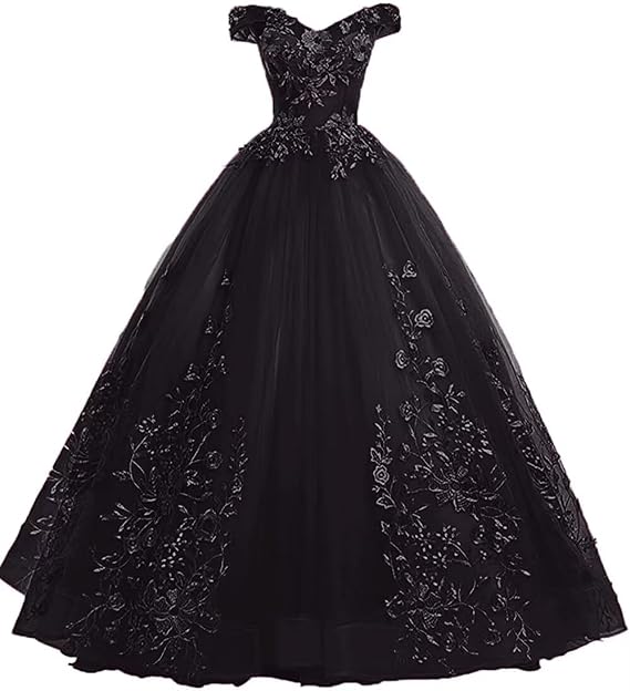 LEJY Women's Off The Shoulder Dresses Masquerade Prom Ball Gowns 2019