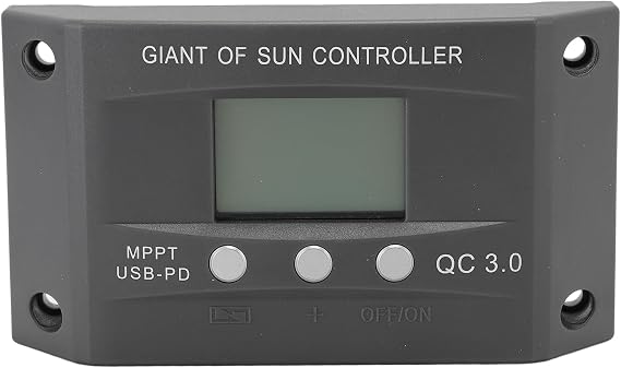MPPT Solar Charging Controller 12V/24V Auto, Dual USB Solar Panel Regulator with LCD Display, Max Power Tracking, Smart Charging for RV, Camping, Off-Grid Systems (50A)