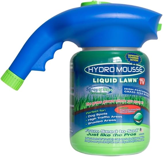 Hydro Mousse Liquid Lawn System Grass Seed Spray Kit for Spot Repair & Full Lawn Seeding Easy-to-Use Lawn Patch Solution for All Grass Types