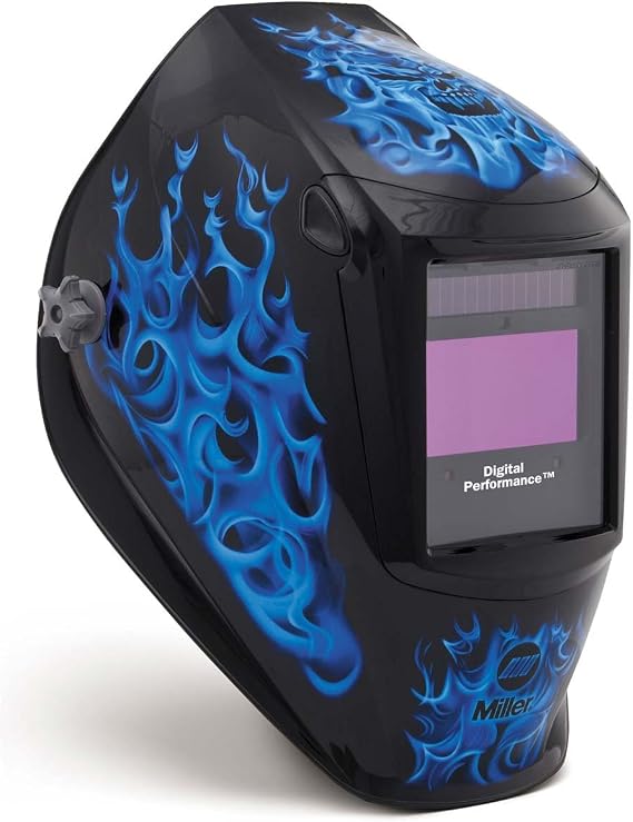 Miller Electric 282001 Digital Performance Blue Rage Welding Helmet with Clearlight Lens Technology