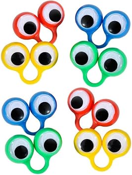 Large Eye Finger Puppets (12/Pack) Novelty