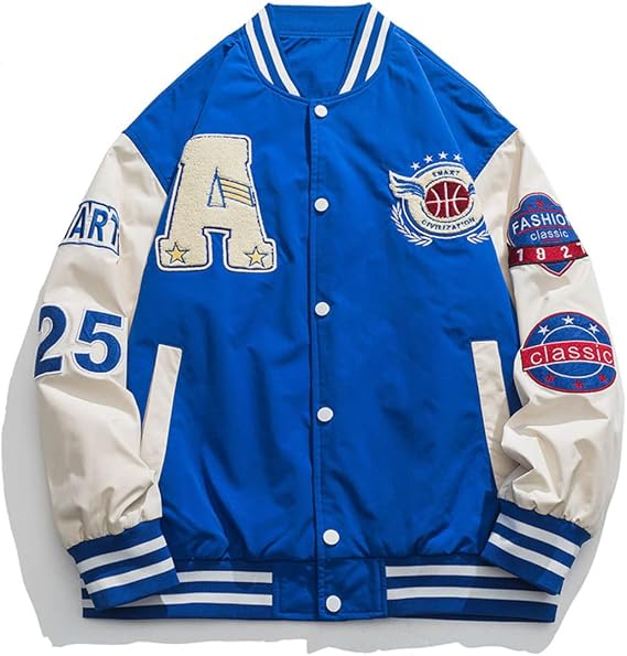Men's Varsity Baseball Jackets Baseball Bomber Unisex Streetwear Vintage Letter Print Coats Vintage Hip Hop Jackets Baseball Jackets
