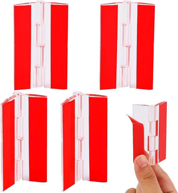 Acrylic Small Hinge self-Adhesive Transparent Plastic Continuous Hinge Cabinet Drawer Furniture DIY Display Rack Tool (65x40(4PCS))