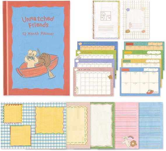 Monolike Hardcover Unmatched Friends Diary, 02. Red - Academic Planner Weekly & Monthly Planner